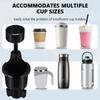 Car Cup Holder Expender Multi-Function Drink Holder with Food Table 360 Degree Adjustable Base Tray for Lunch Snack