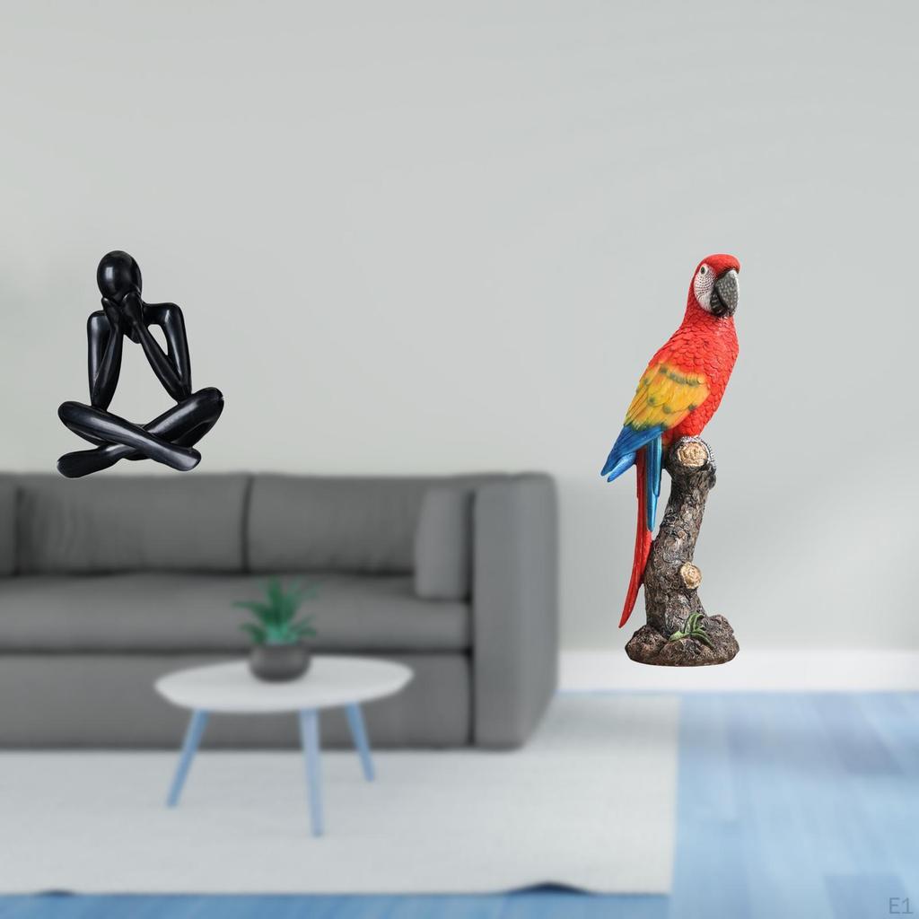 Modern Abstract Parrot Figure Sculpture Creative Collectible Desktop Ornament for Living Room