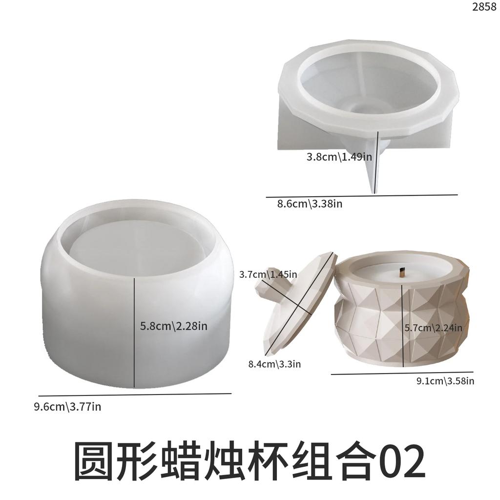 Gypsum Candlestick Silicone Mold Octagonal Square Section Cement Cup Molds DIY Resin Concrete Creative Home Ornaments Mould