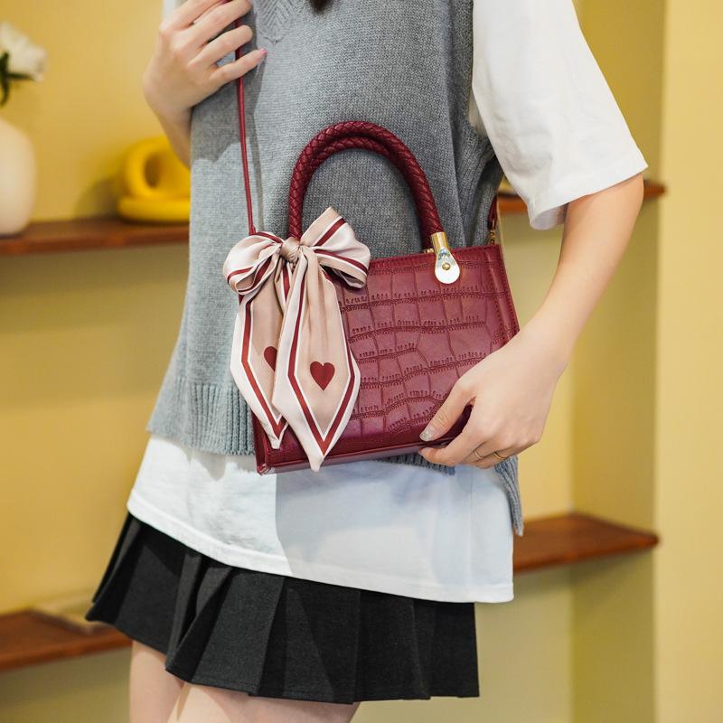 Women's Bag New Fashion Casual Texture Stone Pattern Simple Trendy Handbag Shoulder Messenger Bag