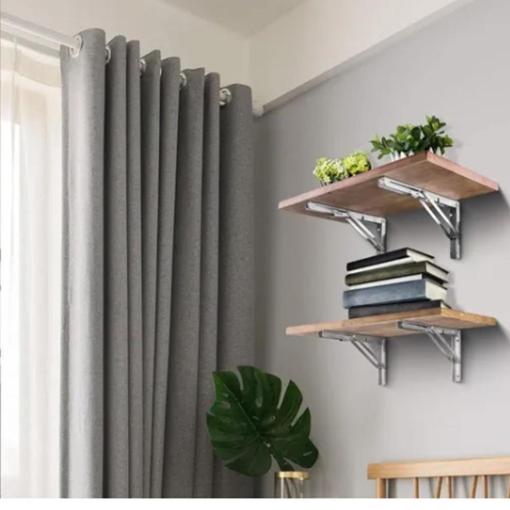Foldable Shelf Bracket Stainless Steel Wall Mounted Wear Resistant Collapsible Shelf Bracket for Garage