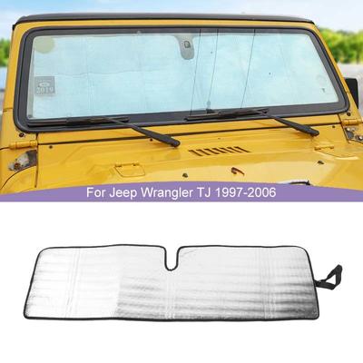 Osłona przeciwsłoneczna na przednią szybę samochodu Osłona przeciwsłoneczna składana Osłona przeciwsłoneczna pasuje do Jeep Wrangler TJ i Wrangler JK Akcesoria do wnętrza samochodu