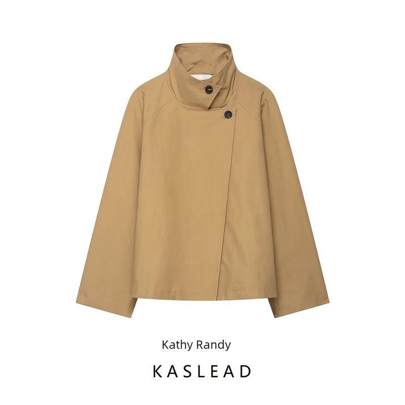 Kaslead New Women Clothes Western Style Fashion Simple and Versatile Stand Collar Wind-Breaker 3833243 732