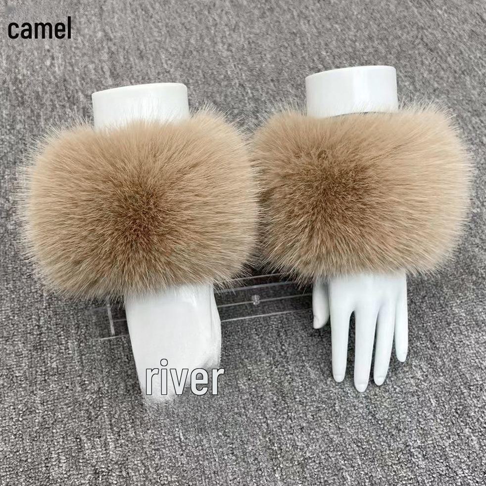 Dámské zimní plyšové manžety na zápěstí z umělé kožešiny - imitace lišky, mývala, králíka.