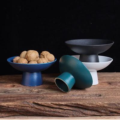 Ciotola per Frutta in Ceramica Cinese Creativa Bianca Rotonda Vassoio Porta Frutta Frutta Secca Varie per la Casa Ciotola per Dessert Gelato Tavolo Stoviglie da Tavola
