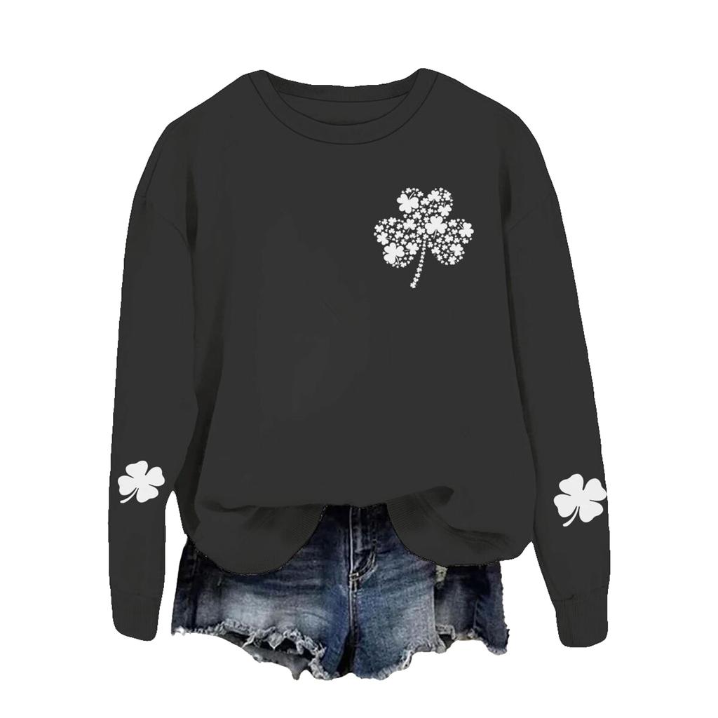 Ladies' Casual Women's Printed Round Neck Pullover Hoodie