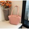 Leisure Commuting Large-capacity Bag Women's 2024 New Trendy Fashion Commuting Shoulder Bag College Student Striped Tote Bag