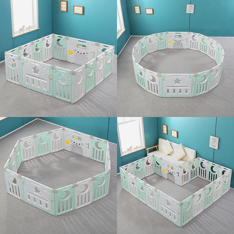Folding Children's Playpen: Indoor Playground & Baby Crawling Mat with Safety Walker Guardrail