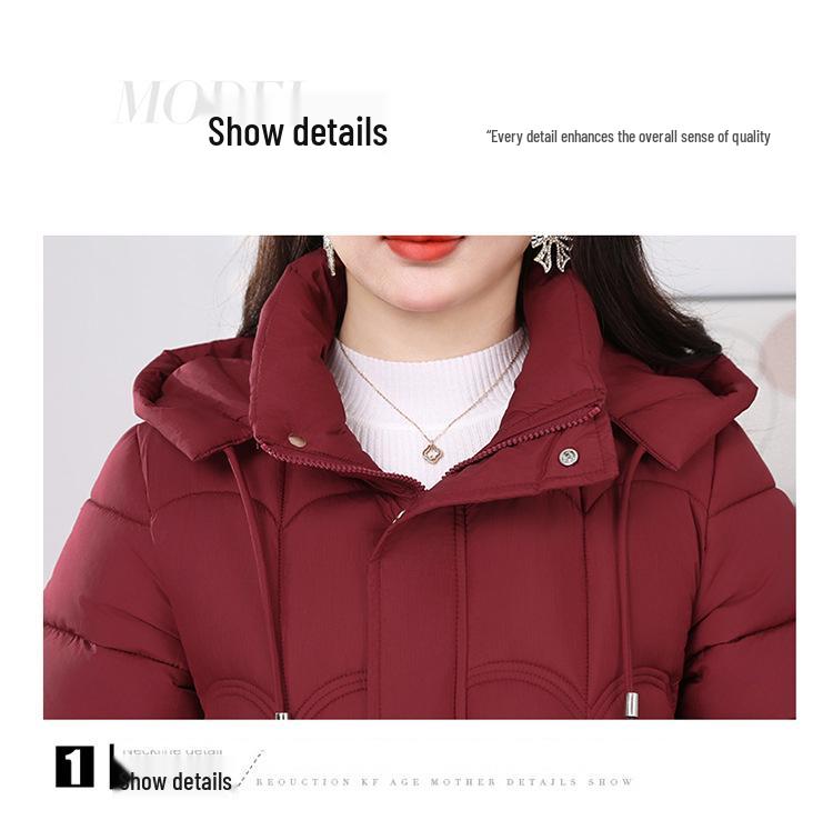 Women's Versatile Hooded Thickened Cotton Coat - Trendy 2025 Winter Fashion