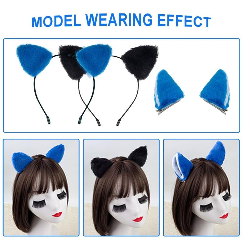 Kids Cats Costumes Set Cats Ears Headbands Tail Bowtie Tutu Skirt Animal Cosplay Costumes for Halloween Christmas Party