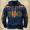 Herren Kapuzenpullover mit Vintage-Print im ethnischen Stil, Herbst und Winter, übergroß, lässige Herrenkleidung, täglicher Straßenpullover