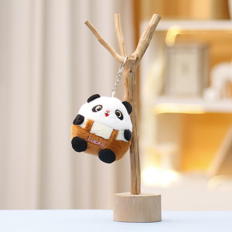Keychain Panda Fat Cute Cartoon Girl Backpack Decoration Hanging Plush Doll Gift