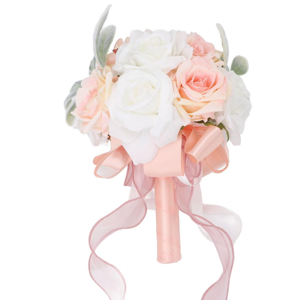 Hochzeitssträuße für Braut Weiches Band Brautjungfer Braut hält Blumen Künstliche Rose für