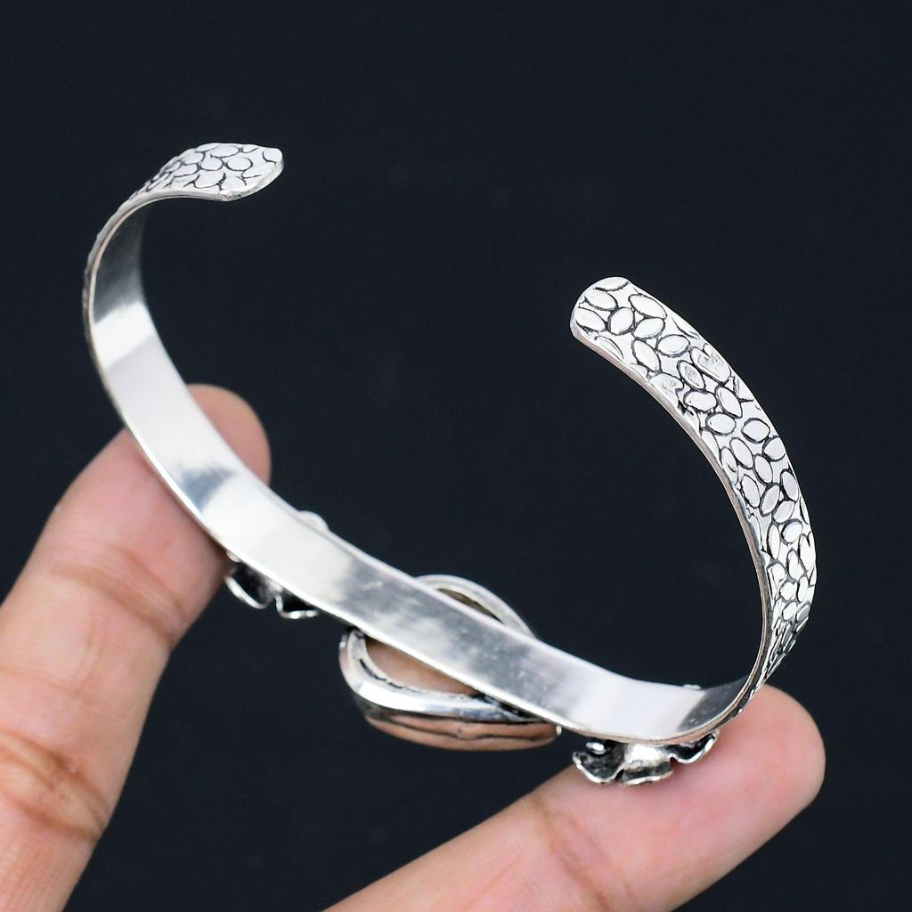 Daughters Day Sale Sterling Silver Natural Orange Aventurine Wedding Boho Bangle