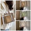 2pcs/set Large Capacity Transparent Jelly Bag PU Leather Handbag PVC Composite Tote Bags  Women