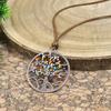 GemChic Women's New Vintage Round Hollow Geometric Tree Beads Pendant Long Necklace Ethnic Fashion Birthday Christmas Jewelry Gift