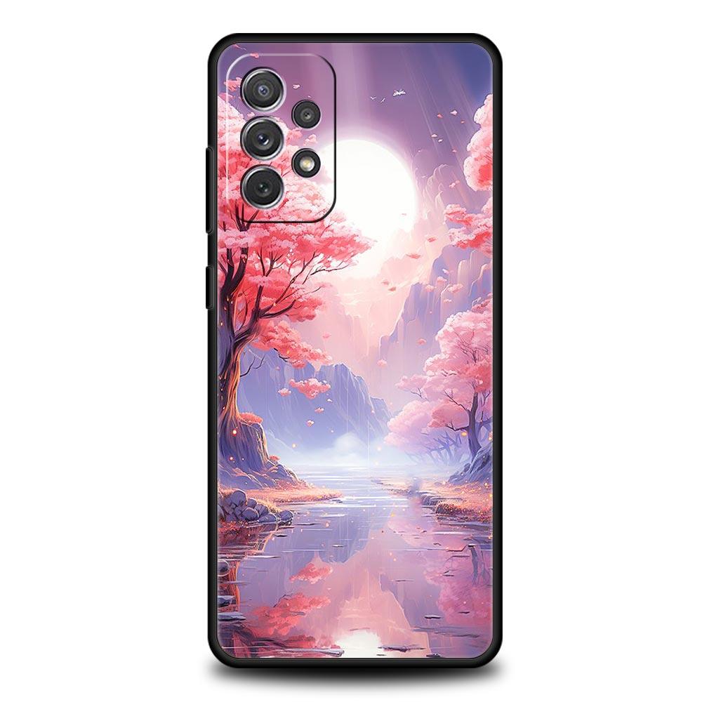 Pink Spring Cherry Blossoms Phone Case For Samsung Galaxy A17 A07 A55 A35 A25 A15 A05 A33 A31 A21s A13 A41 A73 A53 A51 A71 Cover