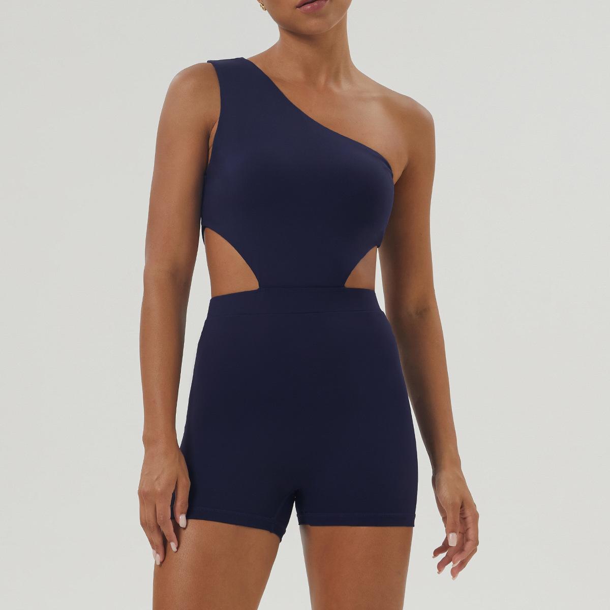 

Сексуальный комбинезон для йоги с косыми плечами - спортивные шорты для похудения для занятий фитнесом в помещении S (recommended for 42.5-50 kg)