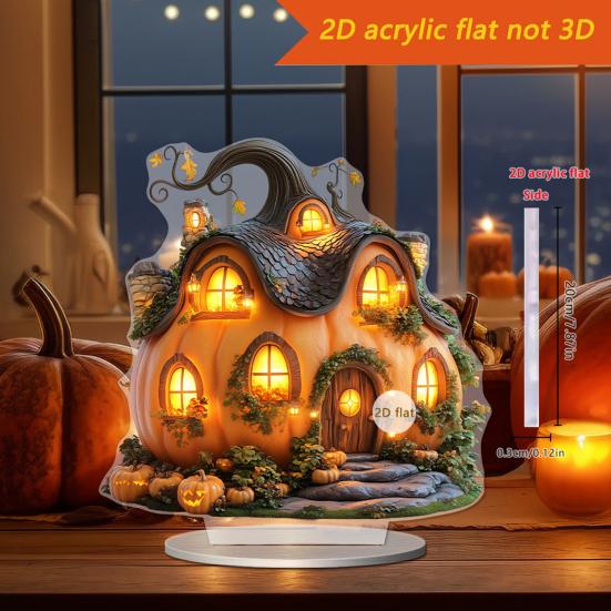 Halloweenské ozdoby 2D akrylová plochá strašidelná dekorace se svíčkou Strašidelná noční světelná ozdoba na stůl Domov Kancelář Kavárna
