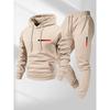 Sportbekleidungs-Set mit Buchstabenaufdruck für Herren, Kapuzenpullover und lange Hosen, warmes Anzugset für Frühling, Herbst und Winter