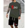 2024 New Summer Shorts Short Sleeve 2 Pieces Fashion Everyday Suit King Letter Print T-Shirt Suit Outdoor Streetwear Sports Suit