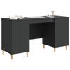 Desk with Shelf Black 142.5 x 50 x 75 cm Particleboard