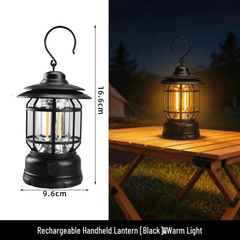 Rechargeable Retro Camping Lantern with Ultra-Long Battery Life for Outdoor Tent and Awning Lighting