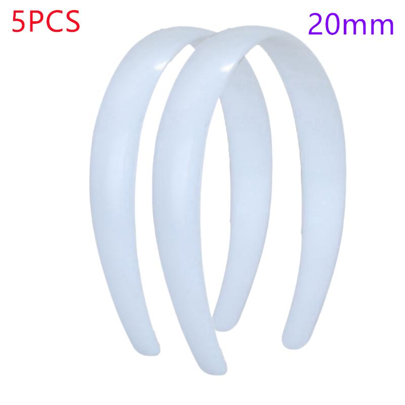 5 piezas 15/20/25/30 mm Negras Blancas Lisas Plástico Planas Diademas para el Pelo Material Ecológico Sin Dientes Diademas Accesorios para el Cabello DIY
