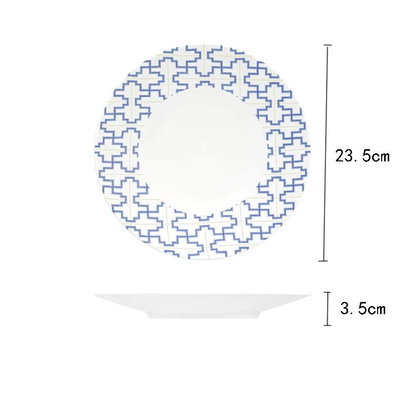 Keramikteller im Retro-Palaststil, kreativer runder Steak-Dessertteller, Luxushotel, exquisite Speiseteller, Haushaltsgeschirr