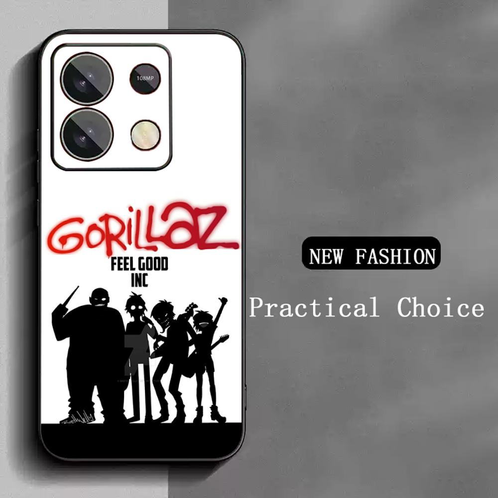 

Hot band Gorillaz fashion poster design Phone Case For Redmi Note 14 13 12 11 Pro Plus S 5G 14C A3 Soft Black Phone Cover Redmi Note 12S