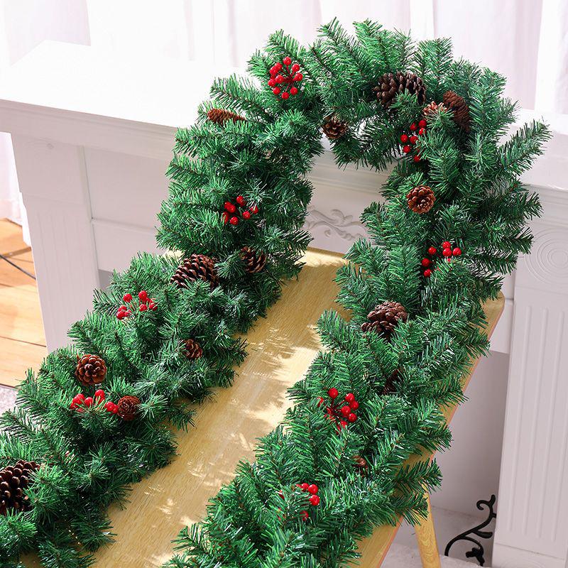 2025 Christmas Encrypted Rattan Wreath Hanging Ornaments for Door & Wall with Snow Scene Decor