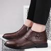 Fashion Genuine Leather Men Boots Luxury Mens Slip On Chelsea Shoes Fashion Motorcycle Boots Retro Business Design High Quality Handmade