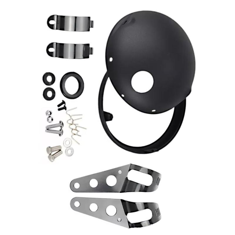 7 Inch Motorcycle LED Headlight Housing Adjustable Mount Bracket Universal Bucket Shell Lighthouse Modified Headlight Base