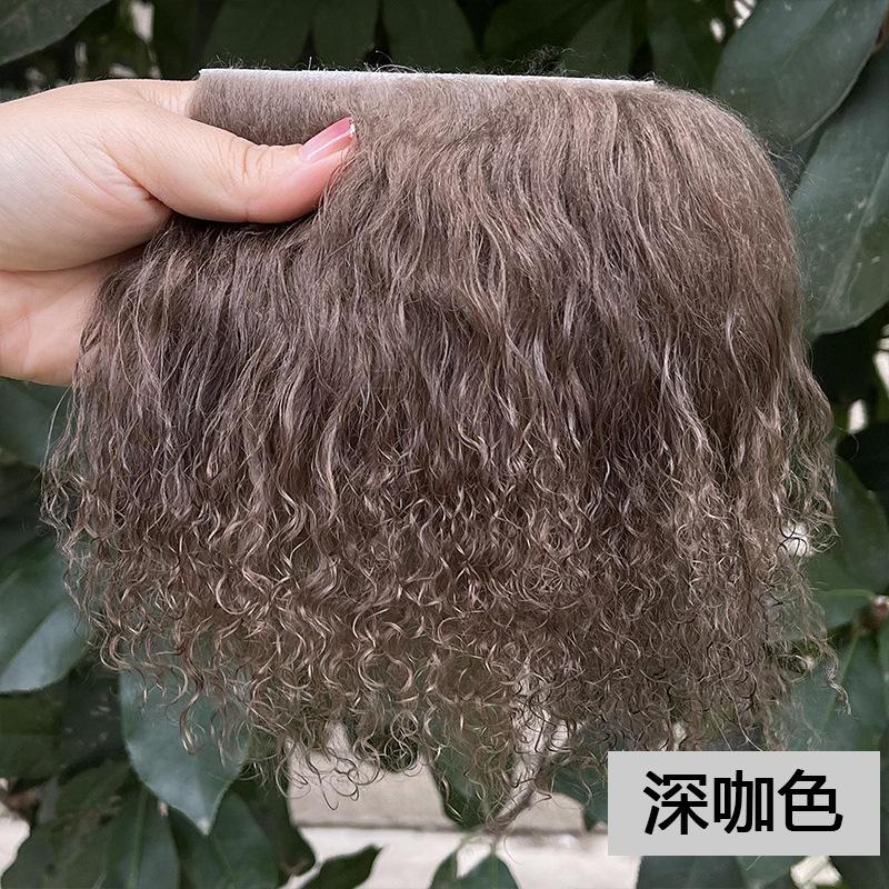 Niedliche Mongolei Fell Schaffell Wolle Extensions Lockige Textur Haarsträhne Lockige Haarverlängerungen Für Sd Blyth Perücken Haare Für Bjd Puppen