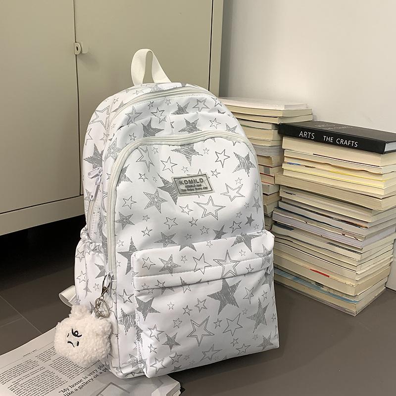 Schoolbag Japanese school bag for girls Junior high school students Cute star backpack Large capacity casual male college student travel backpack tide
