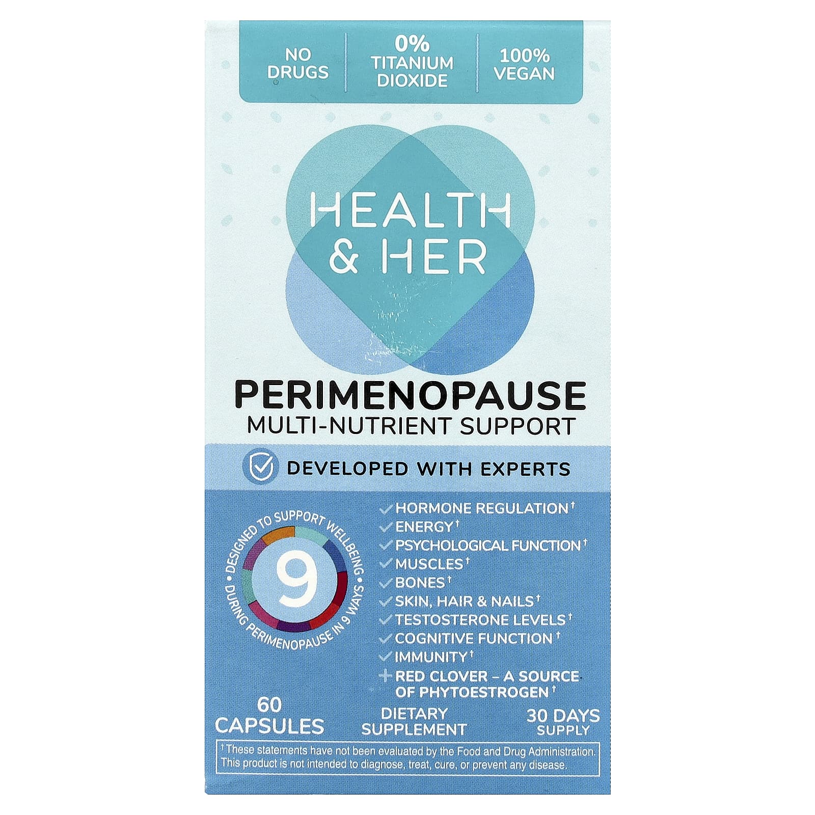 

Pre- and post-menopausal, various nutritional support, 60 capsules