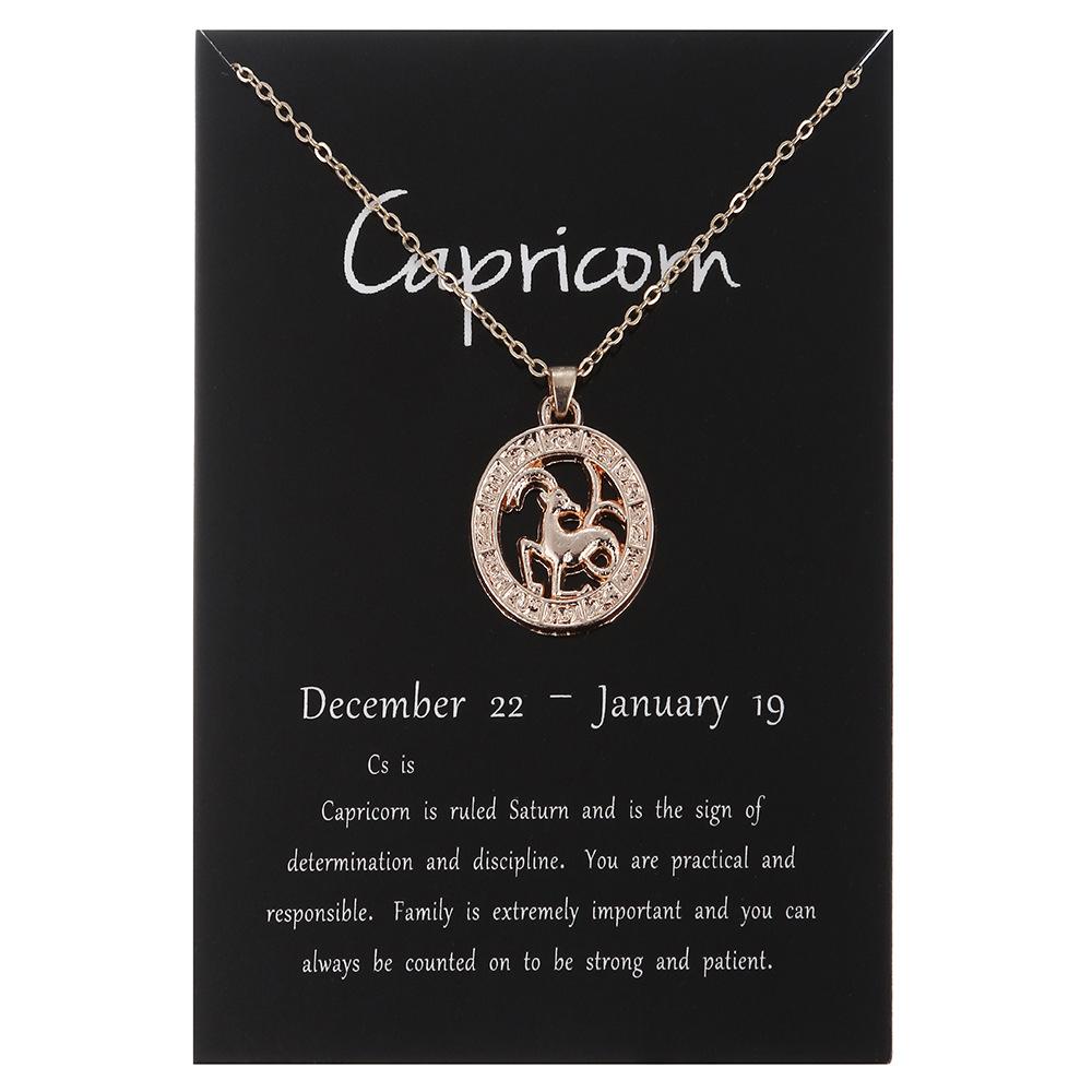 24 Tipuri de Bijuterii Aur Roz Zodiacul Cele Douăsprezece Pandantiv Colier Circular Tridimensional