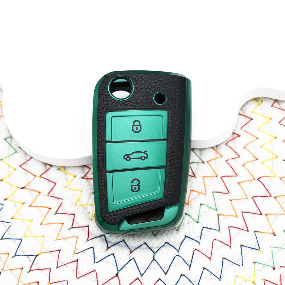 Leather Tpu Style Shell Fob Holder For Seat Ateca Leon Fr 2 Ibiza Car Key Case Cover For Vw Volkswagen Golf 7 Mk7 Tiguan Mk2