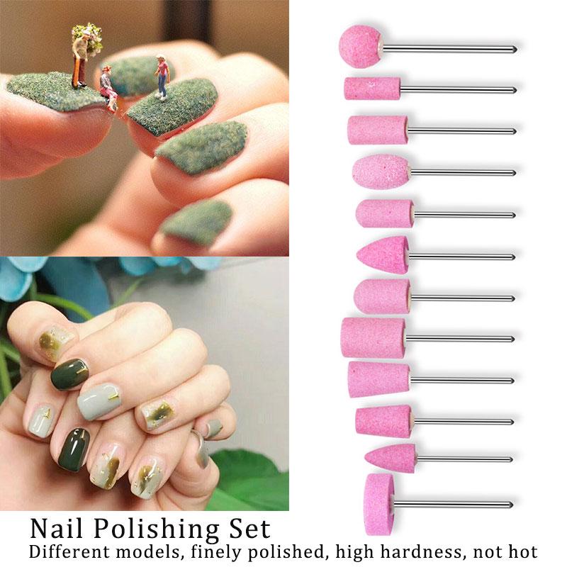 Buy Scrub Pink 12 Pcs Kit Manicurist Tool Woman Pedicure Grinding Head