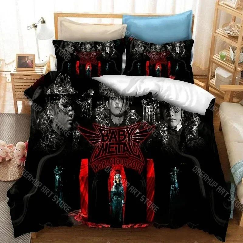 

3D Print Babymetal Band Bedding Set Pillowcase Duvet Cover Double Twin Full Queen King Adult Kids Bedclothes Quilt Cover EU Single 90x200cm
