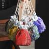 Tea Cup Storage Hand-held Cloth Bag Owner's Single Cup Silk Storage Bags Cotton Drawstring Protective Bag with Added Drawstring
