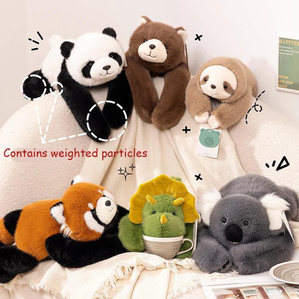 30/65CM Long Arm Weighted Series Panda Koala Dinosaur Tree Lazy Bear Plush Doll Cute Cartoon Animal Lying Doll Party Gift
