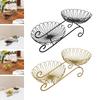 2 Tier Metal Fruit Basket Party Space Saving Modern Counter Top Container Stand