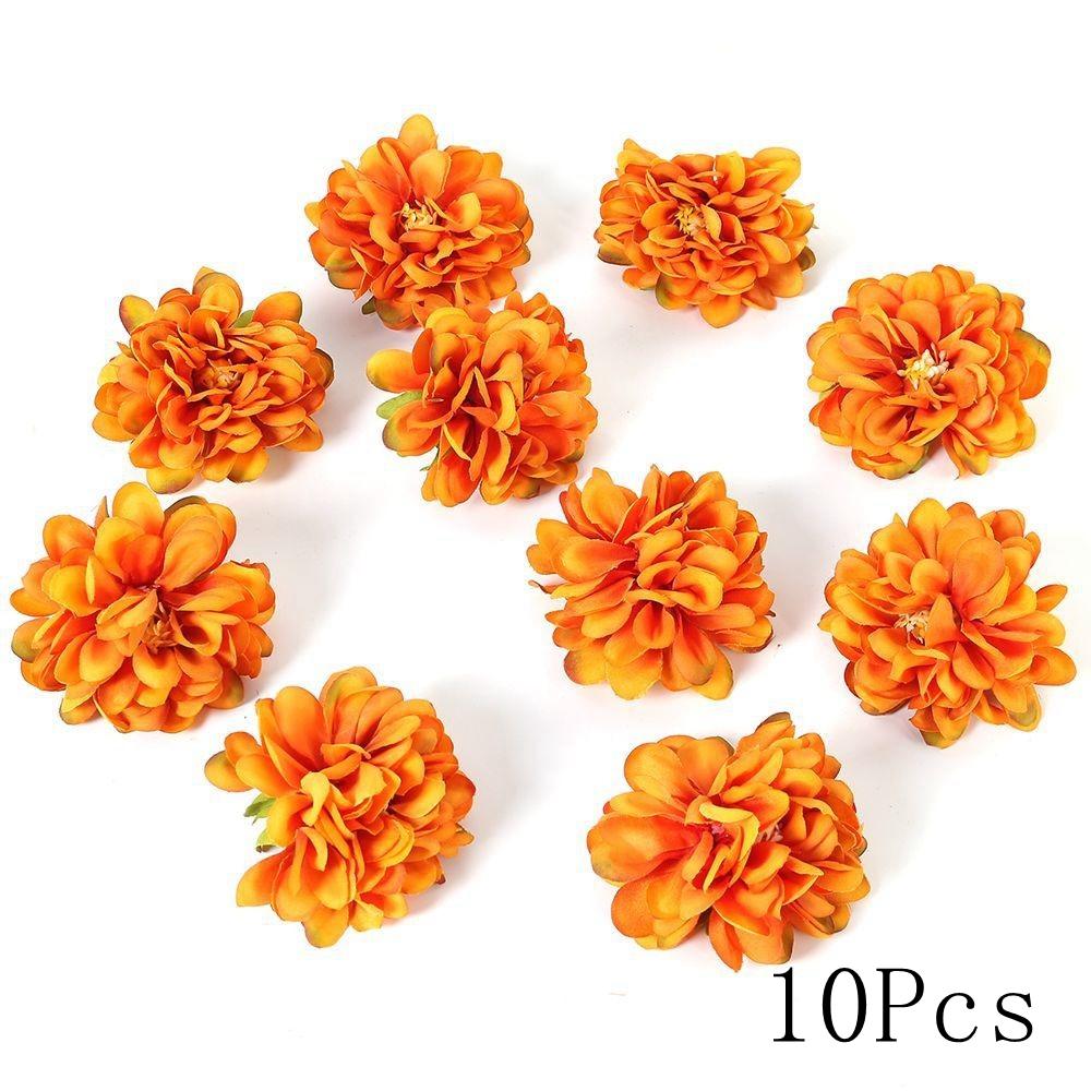 Autumn Orange Artificial Flowers Silk Fake Flowers for Home Room Decor Garden Wedding Decoration Bouquet Wreath Gift Accessories
