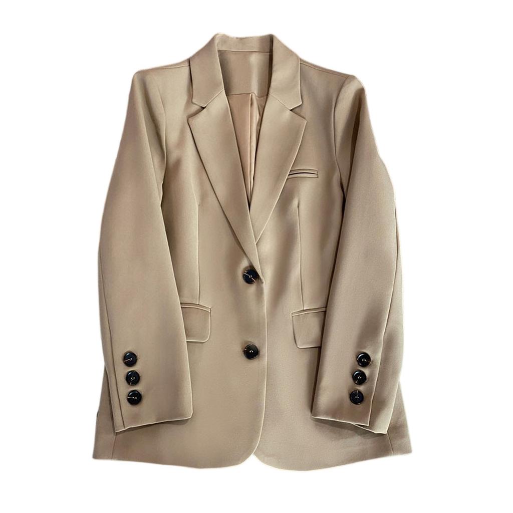 Women Fashion Long Sleeve Single Button Jackets Elegant  Lady Business Casual Blazers
