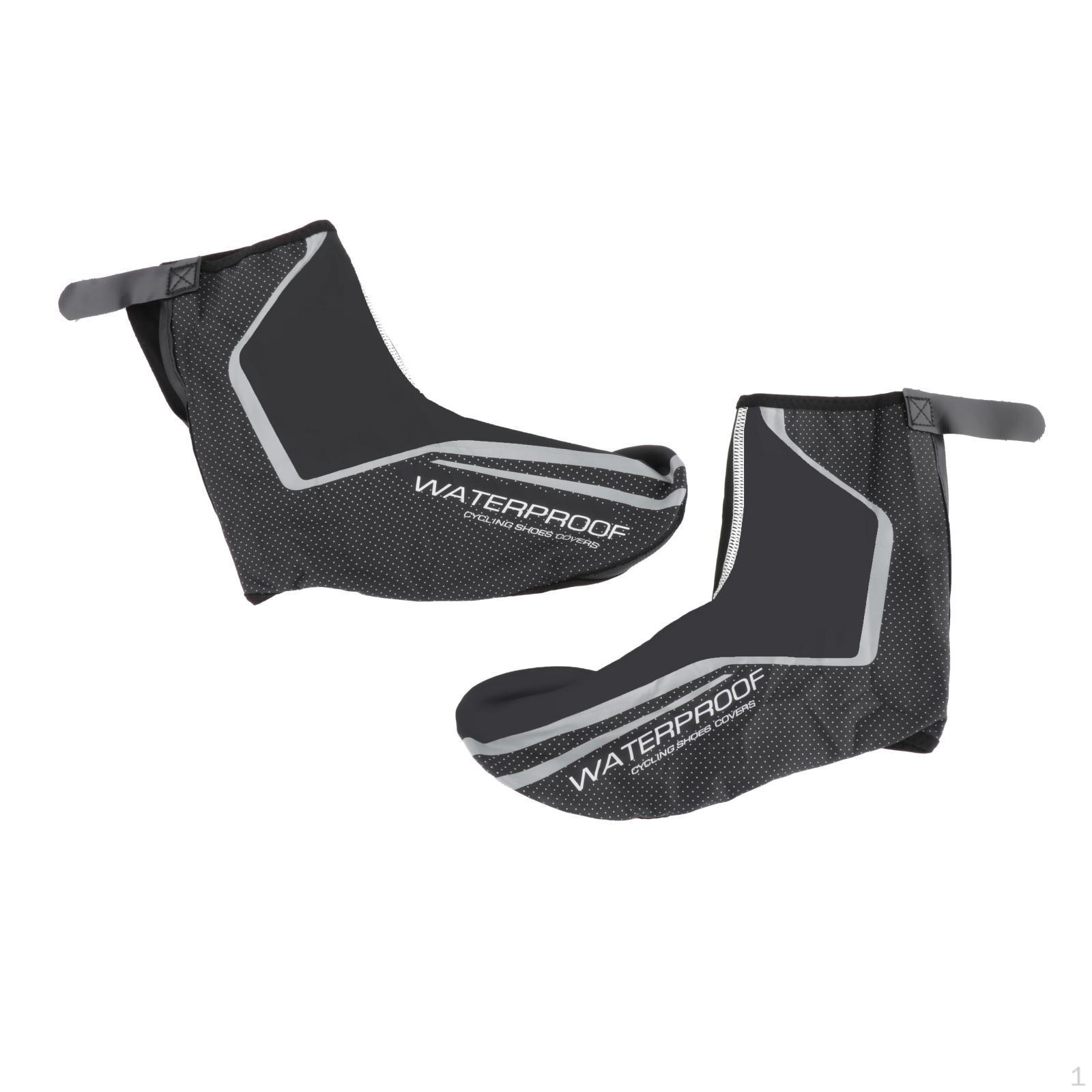Водонепроницаемые чехлы на велотуфли, Зимние термо-велобахилы для мужчин и женщин, Для шоссейных и горных велосипедов Black Grey L