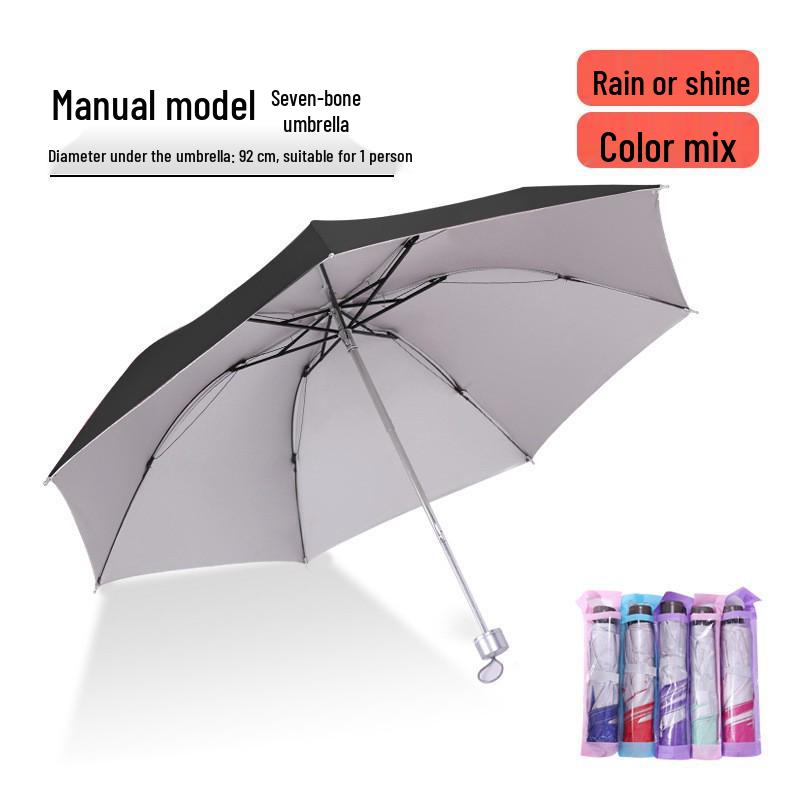 72-Rib Automatic Ring Buckle Umbrella: Portable, Reinforced, Dual-Use for Sun & Rain, Folding Hook Design for Men & Women