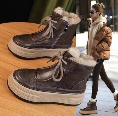 Women's Ankle Boots  New Non-slip Warm Microfiber Female Winter Shoes Platform Snow Boots For Women