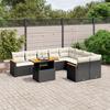 Vidaxl 10-Cz. Set da Giardino, Cuscini Rattan Nero Pe