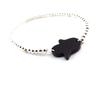 Les Trésors De Lily [J6660] - Designer Bracelet 'Fatma' Black Silver